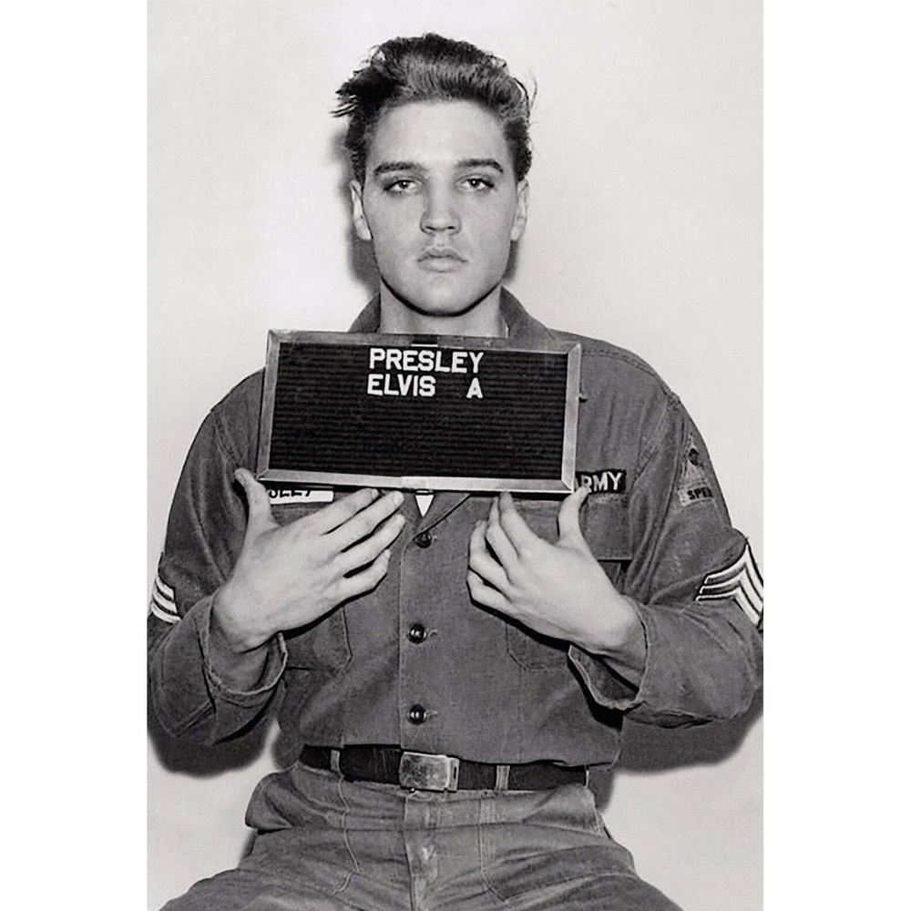 Black and White Elvis Presley Poster